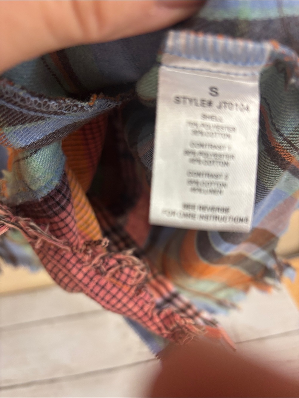 Oli & Hali flannel Multi Patchwork Plaid Button-Down Shirt small - Picture 3 of 9